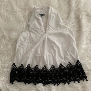 Light Airy White/Black Top